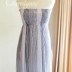 Summer Dress - Strapless Smocked Cotton Tube Dress..