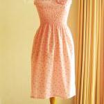 Summer Dress Pink Floral Print Japanese Cotton..