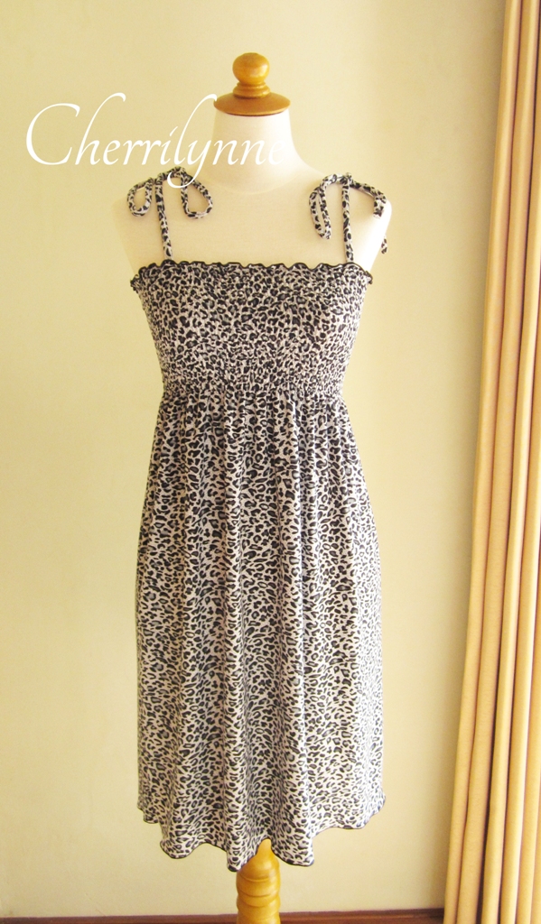 Smocked Tube Dress With Straps - Leopard Print